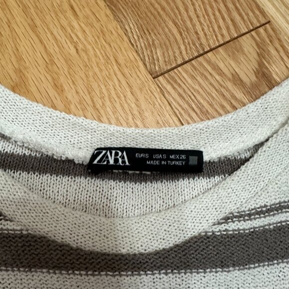 ZARA Striped Rustic Sweater - Size Small - MINK - Picture 4 of 8